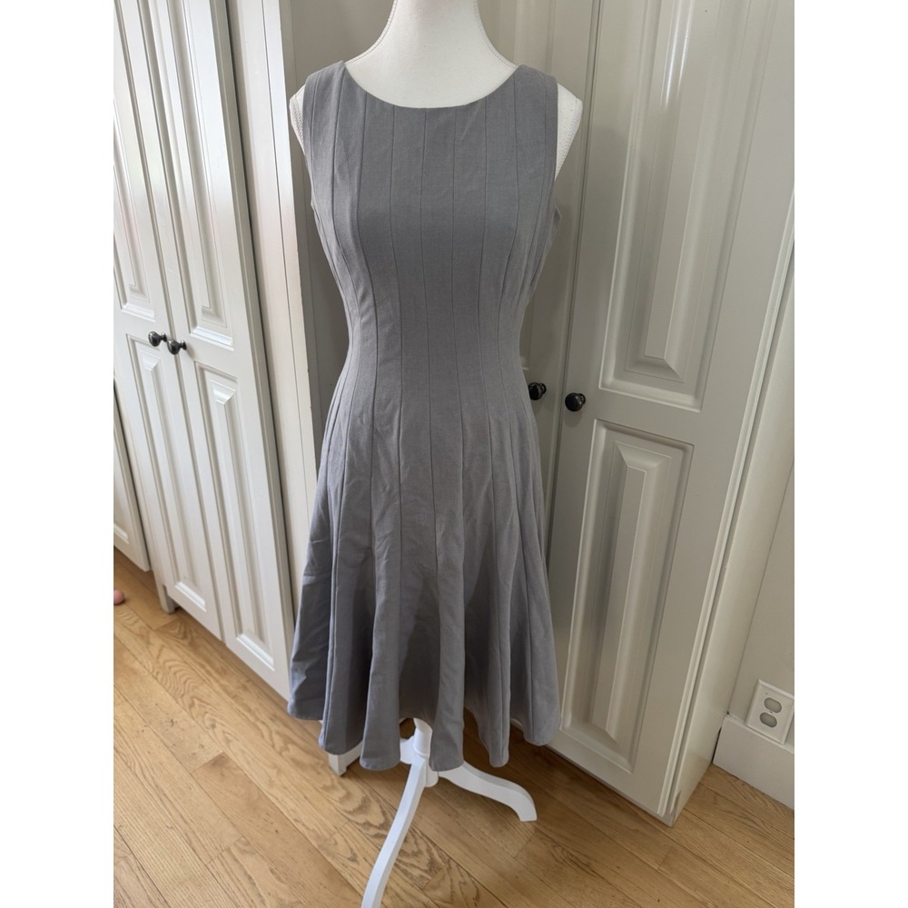 Calvin Klein Gray Fit Flare Midi Dress Sleeveless Formal XS Small No Size Tag